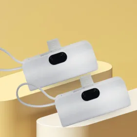 1+1 도킹형 듀얼 보조배터리 LED표시 5000mAh 2Way C타입 8핀 일체형 스틱형 초경량사이즈